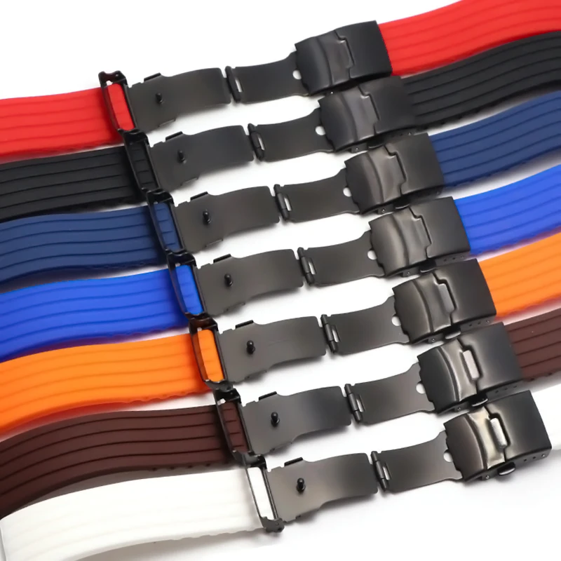 20mm 22mm Quick Release Silicone Watch Bands For Samsung Active 43mm 47mm for Fossil Watch Strap 18mm 24mm Rubber Sport Bands