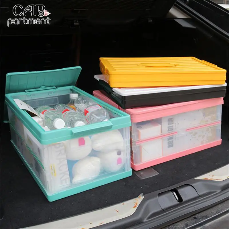 

Thickened Hard Car Trunk Organizer Box Transparent Folding Portable Car Trunk Car Storage Box For Emergency Storage Box