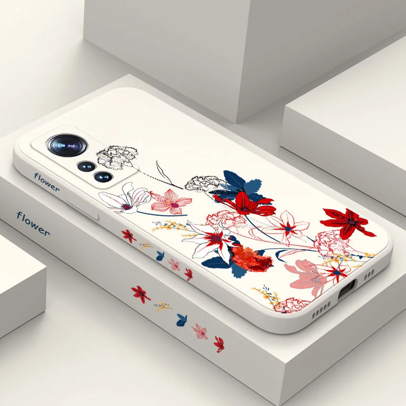 

Flowers Bloom Phone Case For Xiaomi Mi 13 12 12T 12S 11 11T Ultra 10 10T 9 9T 9SE 8 Pro Lite 5G Liquid Silicone Cover