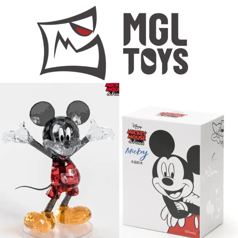 

16cm Genuine Disney Mickey Mouse Cartoon Crystal Building Blocks Pieces Adult Toys Girl Series Block Anime Action Figures Gift