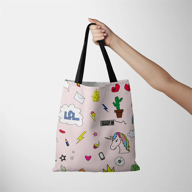 

Summer Women's Big Bags Shopper Shoulder Bag Women Harajuku Designer Handbags Shopping Tote Casual Woman Grocery Canvas Fabric