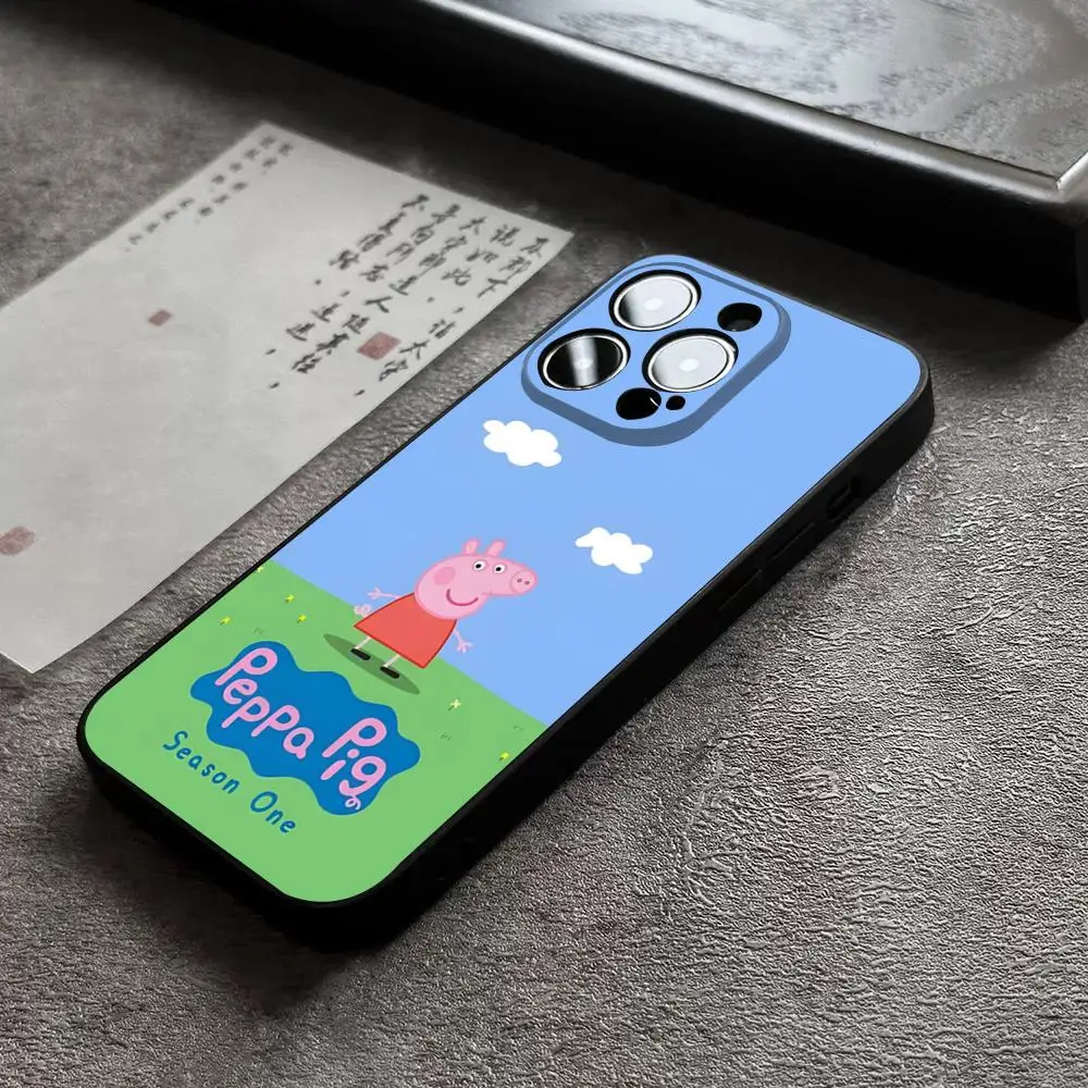 C-мультфильм анимация P-Peppas свинка чехол для телефона 14 Pro Max iphone 15 16 13 12 Mini 11 Xr X Xs 8 7