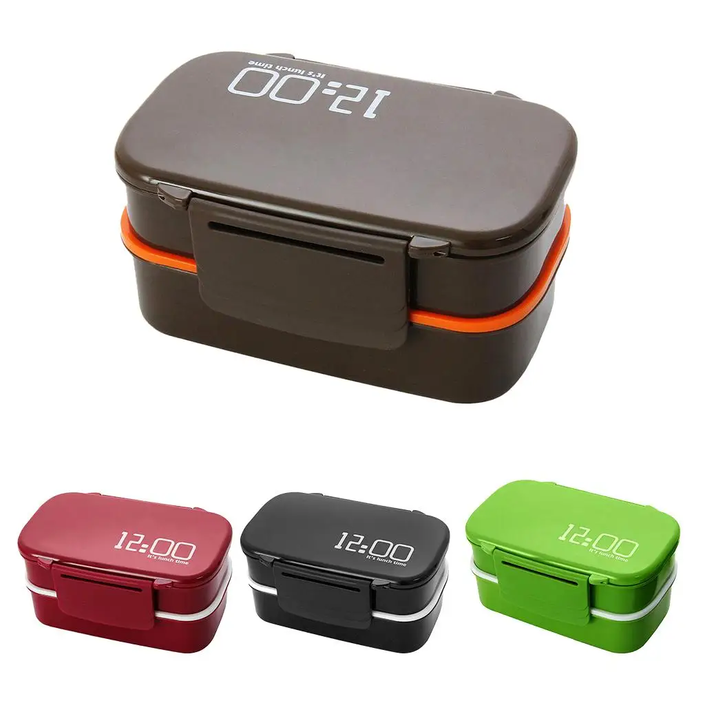 

Double Layer Plastic Separate Lunch Box Microwave Bento Container