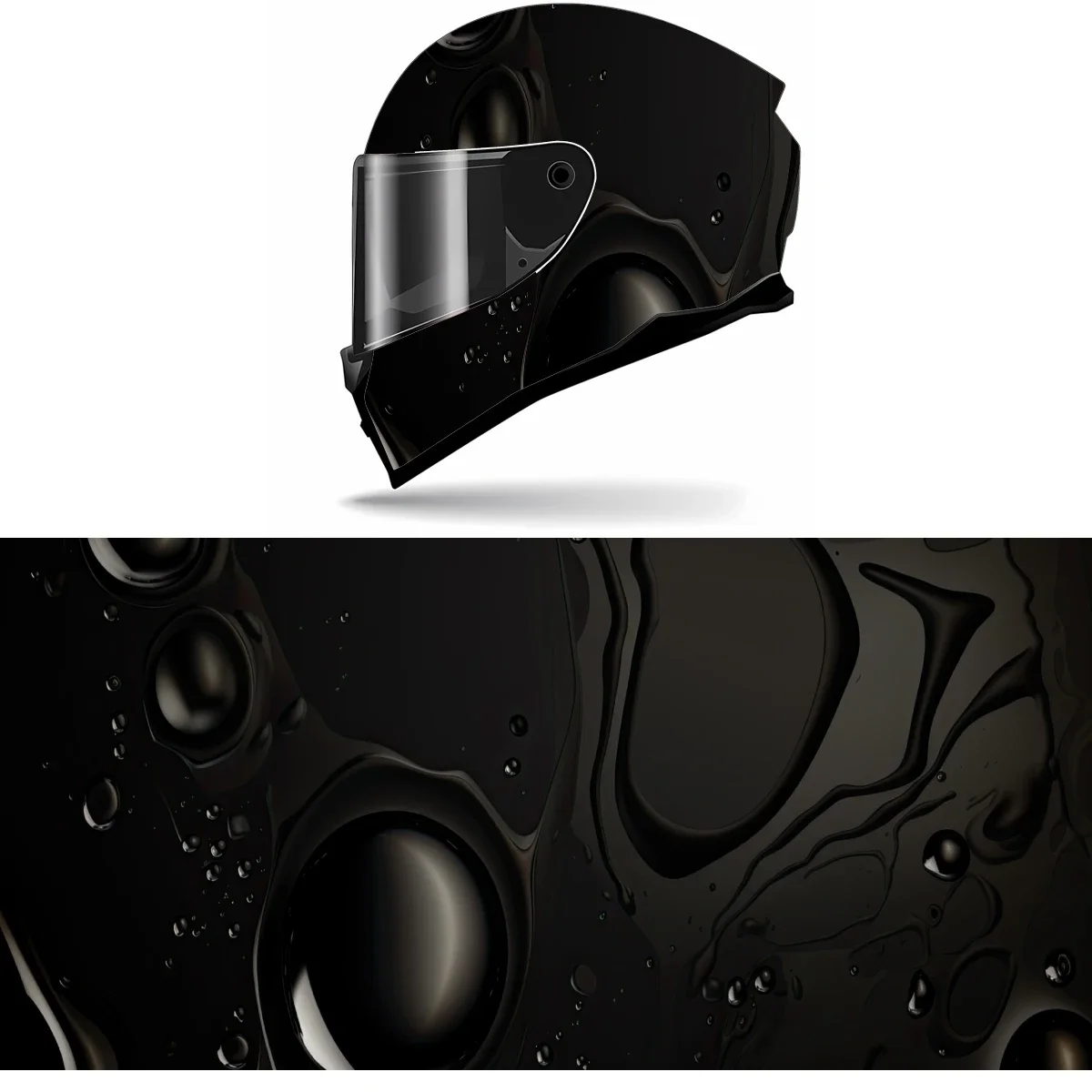 Темная черная абстрактная полная наклейка на шлем мотоциклетный гоночная