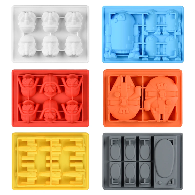 

Cake Decorating Moulds Silicone Molds for Baking Chocolate Candy Gummy Dessert Ice Cube Molds for Star War Fans