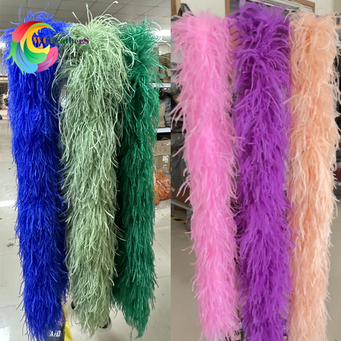 

1M&2Meter Ostrich Feathers Boa 6ply 10ply Plumas Trim Shawl for Costume Wedding Party Dress Carnival Scarf Cosplay Decoration