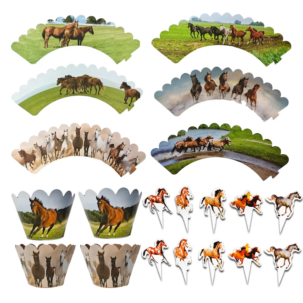 Набор вертушек для лошадей Фотофон с оболочкой забор и трава лошади гонки день