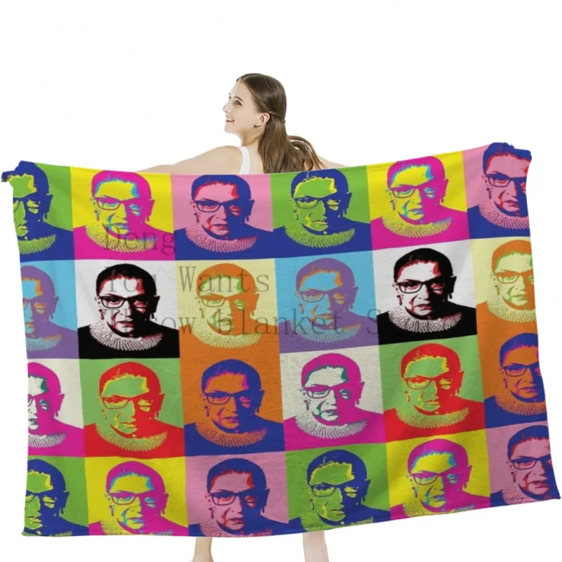 

Ruth bader ginsburg Throw Blankets Soft Velvet Blanket Travel Bedding Blanket