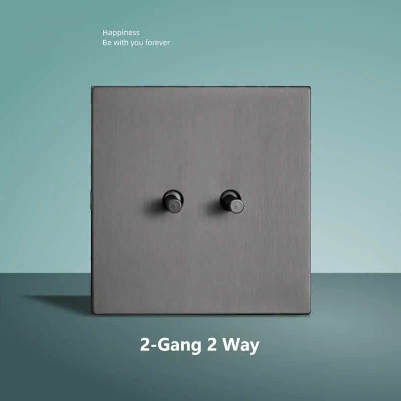 

Регулируемый переключатель из нержавеющей стали, серый, 1-4 ганга