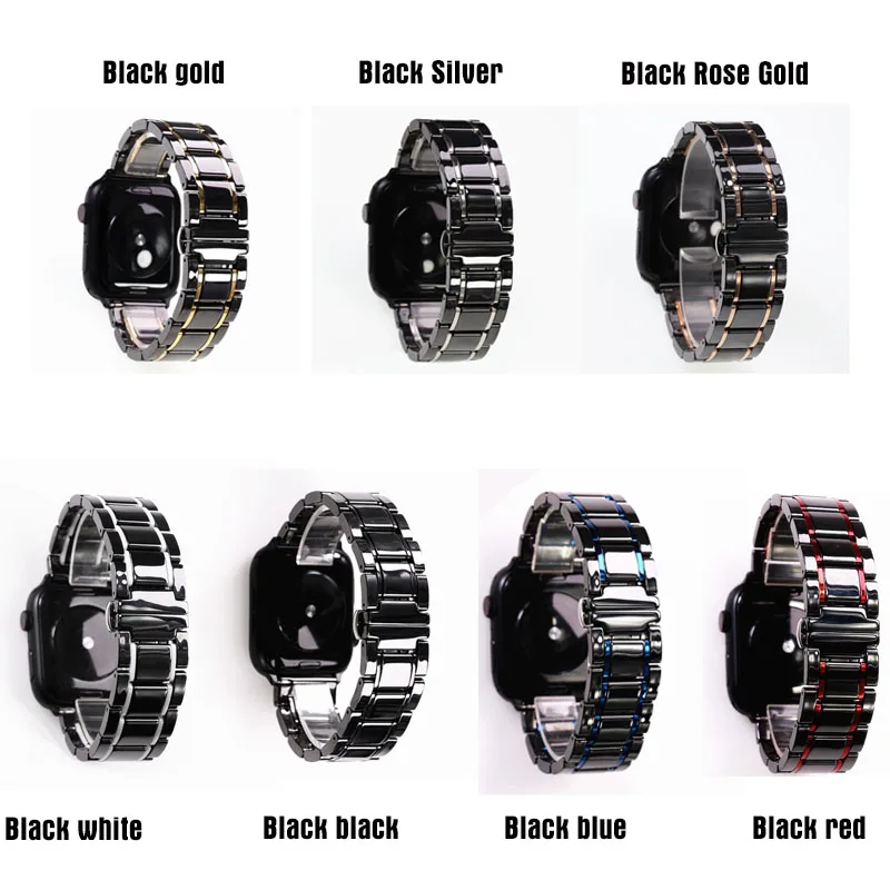 Ceramic Watch Band Fit For Apple Watch Ultra Series 8 6 7 44mm 40mm Iwatch SE 41mm 45mm Steel Strap Bracelet Wristband Belt