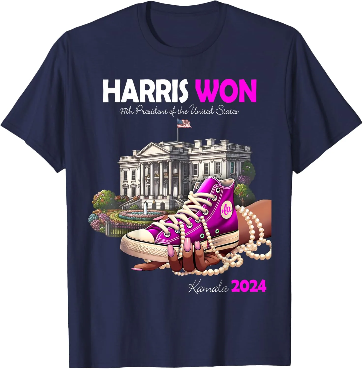 Harris Won 2024 Выборы 47-й президент Футболка с белым домом Толстовка