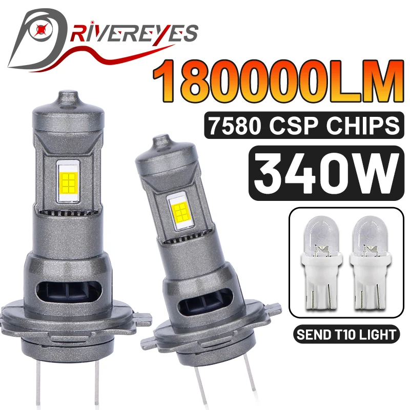 

Лампа для автомобильной фары, H7 светодиодный Canbus 7580 лм, 12 шт., 340 CSP чип, Размер 1: 1, Вт, турбодиодная мини-лампа для автомобиля, грузовика, 12 В, 24 В