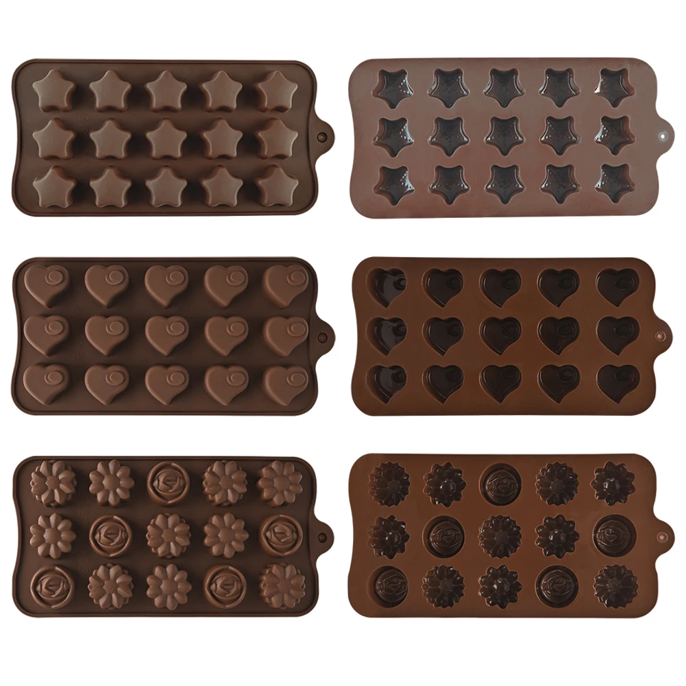

6 шт., силиконовые антипригарные формочки для конфет и шоколада