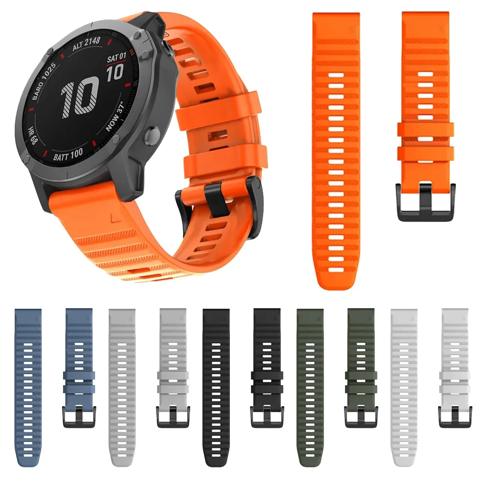 22 20MM Silicone QuickFit Watchband Straps For Garmin Fenix 7X 7 7S 6X 6 6S Pro 5 5X 5S Smartwatch Easyfit Wristband Bracelet