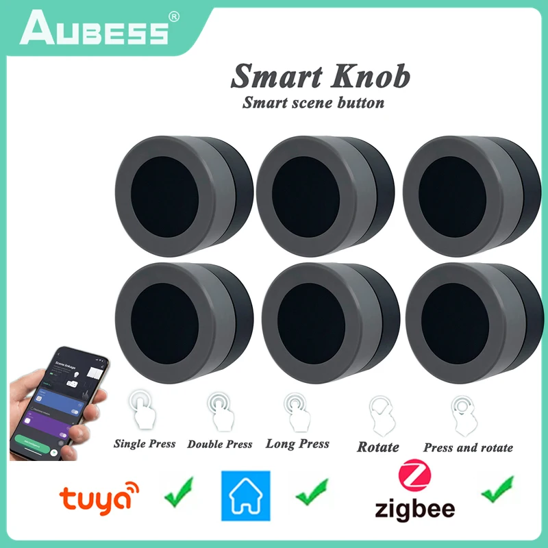 

Tuya Smart Knob Switch Smart Home Wireless Scene Remote Switch Button Controller Work With ZigBee Gateway Smart Life APP