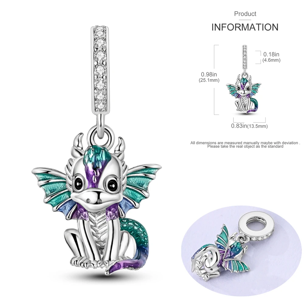 Мифическая серия стерлинговое серебро 925 пробы летающий дракон единорог бордина