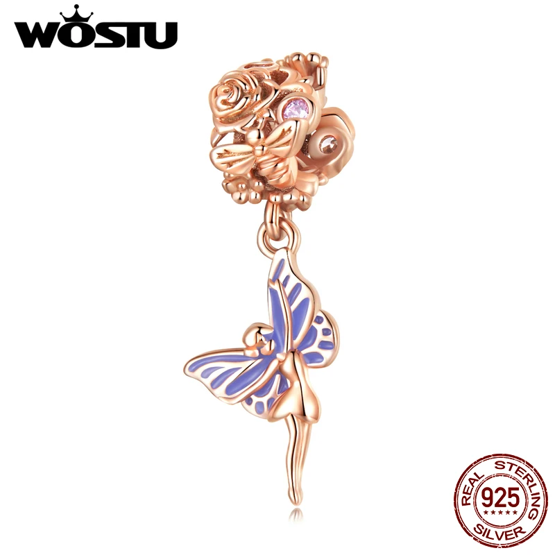 

Женский кулон в виде пчелы и бабочки, из серебра 925 пробы