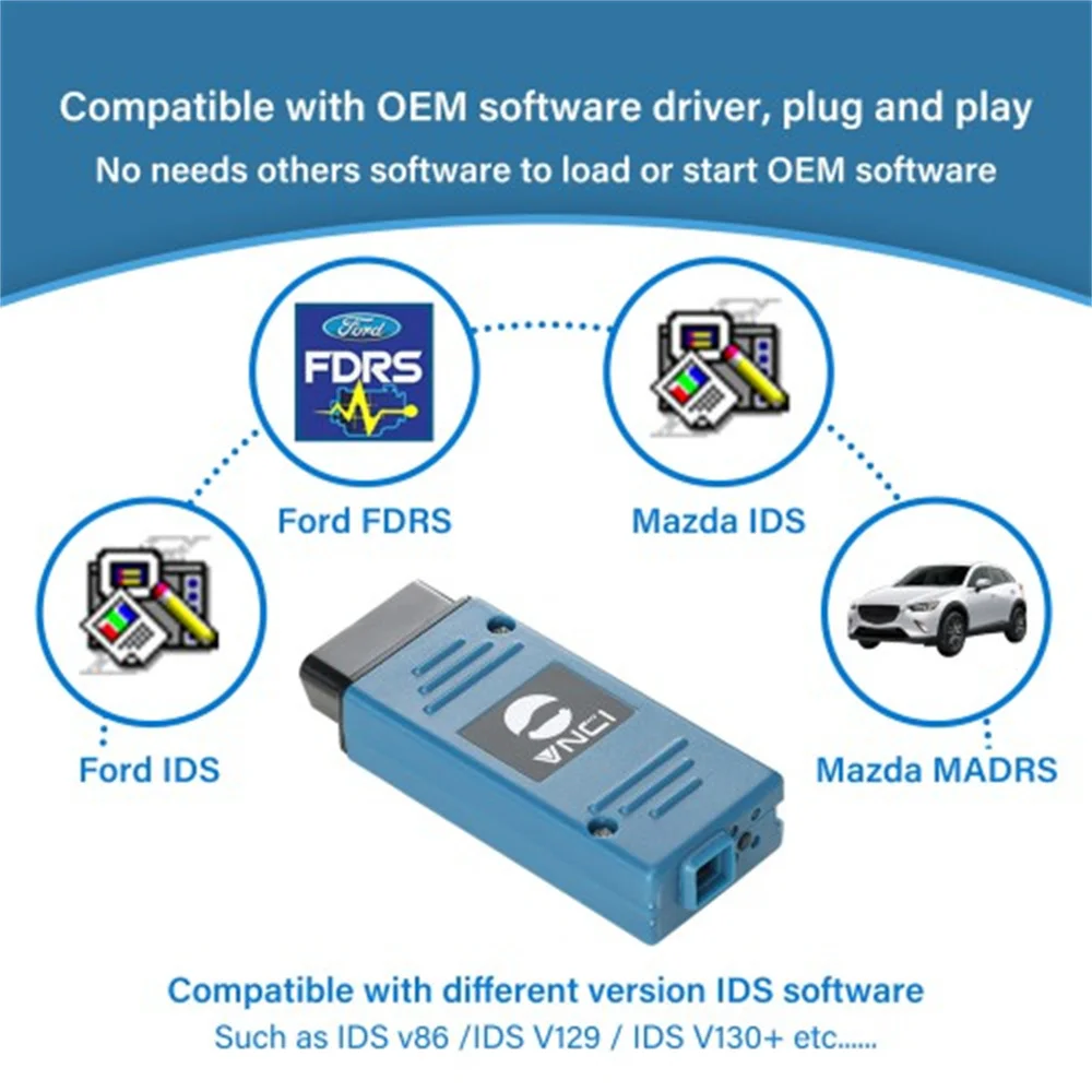 Диагностический сканер VNCI VCC для нового Ford Mazda поддерживает CAN FD DoIP совместим с
