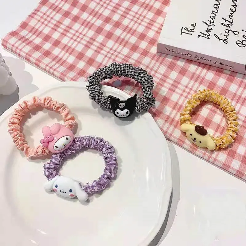 

Резинка для волос с аниме Kuromi Kitty Kawaii Sanrio аксессуары Melody Cinnamoroll простая резинка для волос для девушек