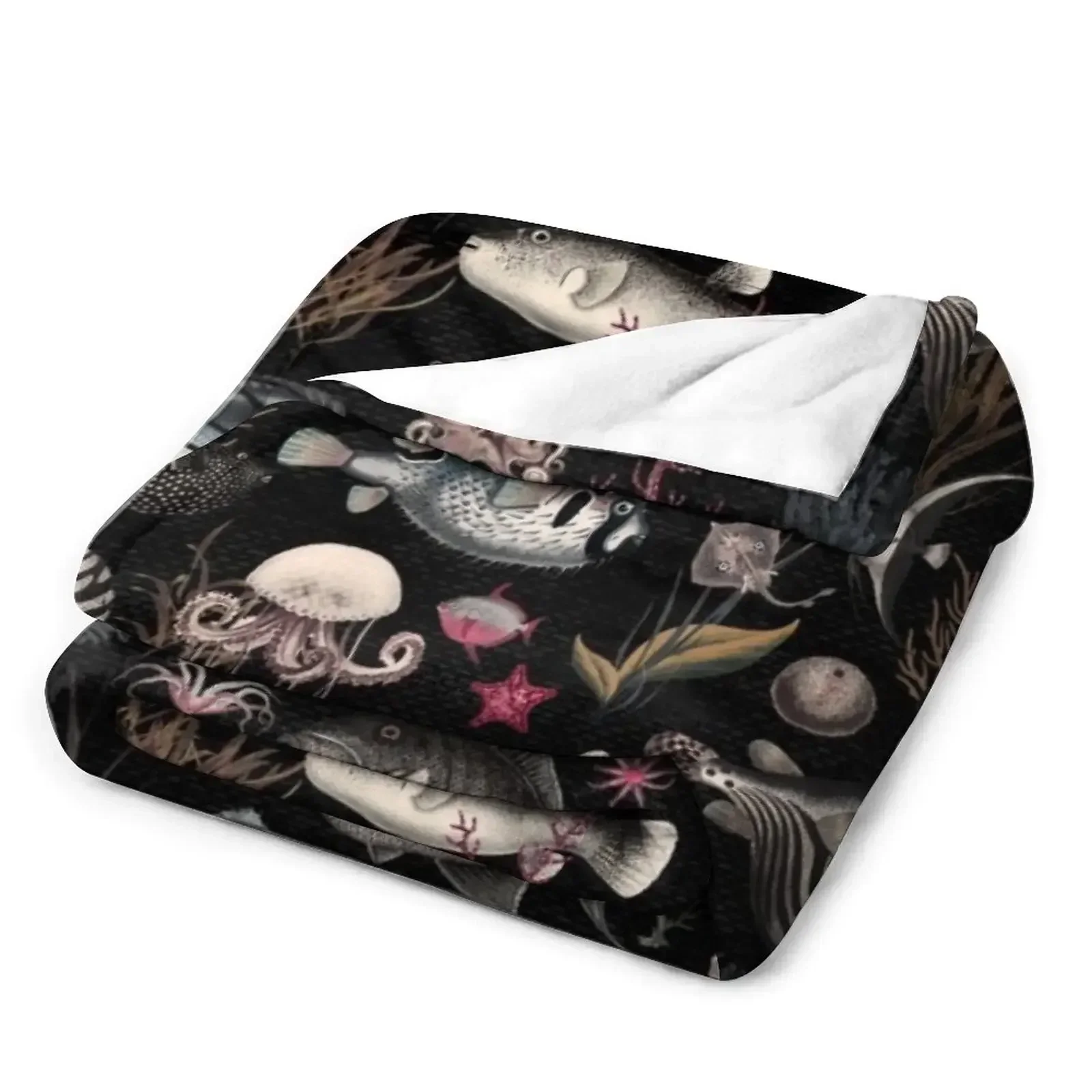 Океания в черной фуксии горчично-серый цвет плед летние одеяла для диванов