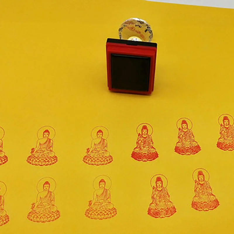 

Pharmacist Buddha Guanyin Photosensitive Self Inking Seal Square Stamp Chapter with Acrylic Handle Customized Personalized Logo