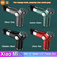 xiaomi youpin 32 speed deep tissue percussion muscle massage fascia gun to relieve muscle shoulder pain lcd display mini massage