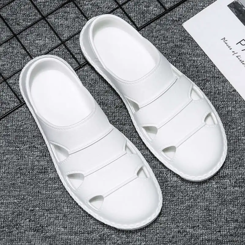 

Slipper Men Runnning Summer Shoes For Man Breathable Men's Beach Sneakers White Trainers White Sandals Bike Tennis Without Heel