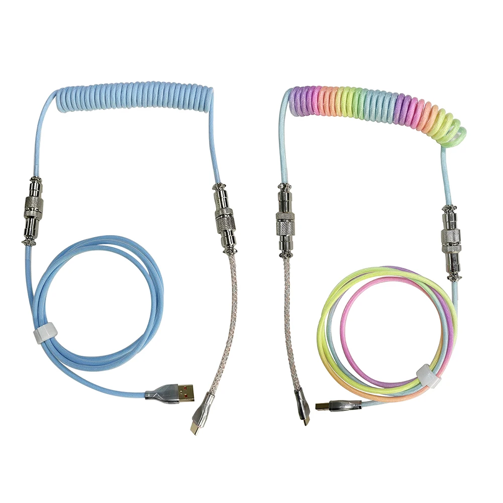 

Механическая клавиатура, спиральный кабель, RGB подсветка, 2,8 м, Тип C, USB, Авиатор, спиральный провод, разъем для игровой клавиатуры, аксессуары