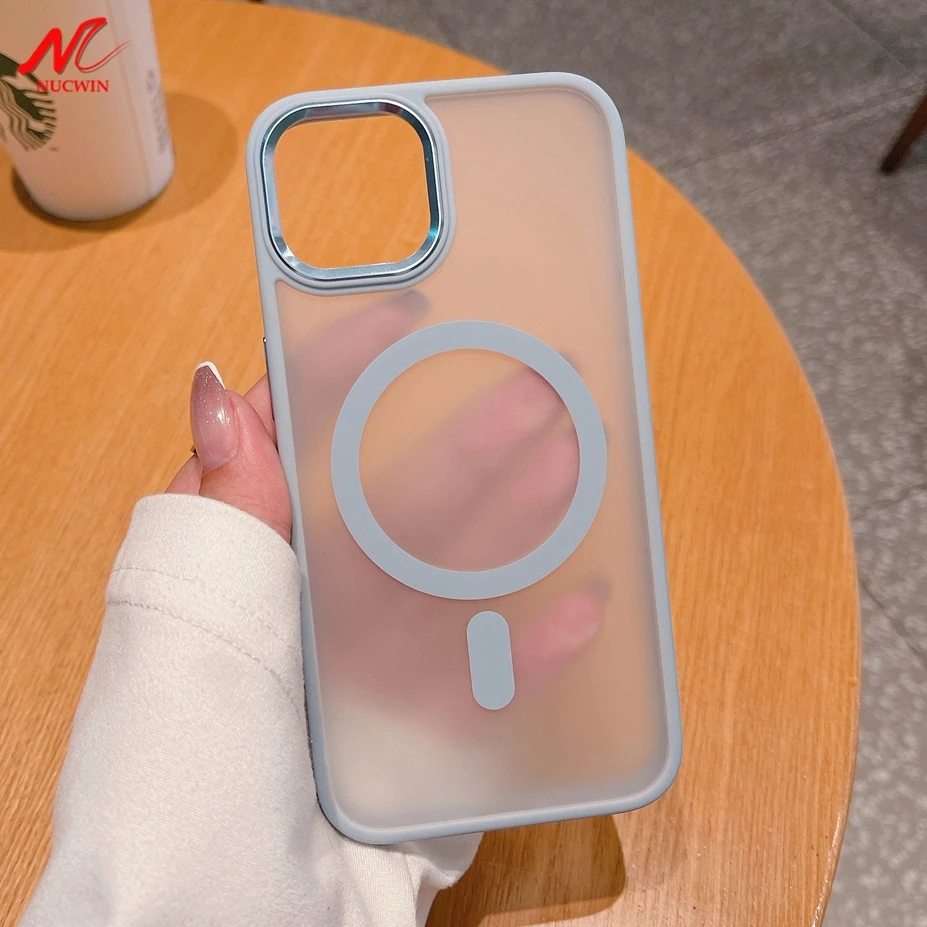 

Деловой металлический магнитный чехол Magsafing для iPhone 13 Pro Max 11 12 Pro Max, тонкий матовый ударопрочный акриловый чехол для iPhone 13Pro