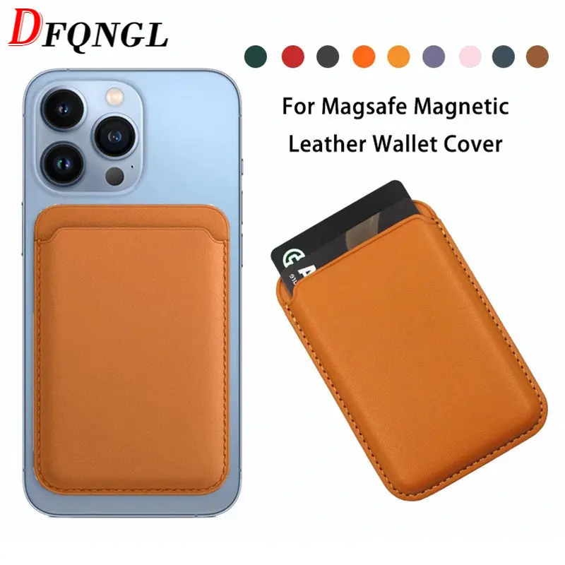 

For Magsafe Magnetic Card Holder Case For iPhone 13 11 12 Pro MAX mini Leather Wallet Cover 14 14 6.7 Card phone Bag Adsorption