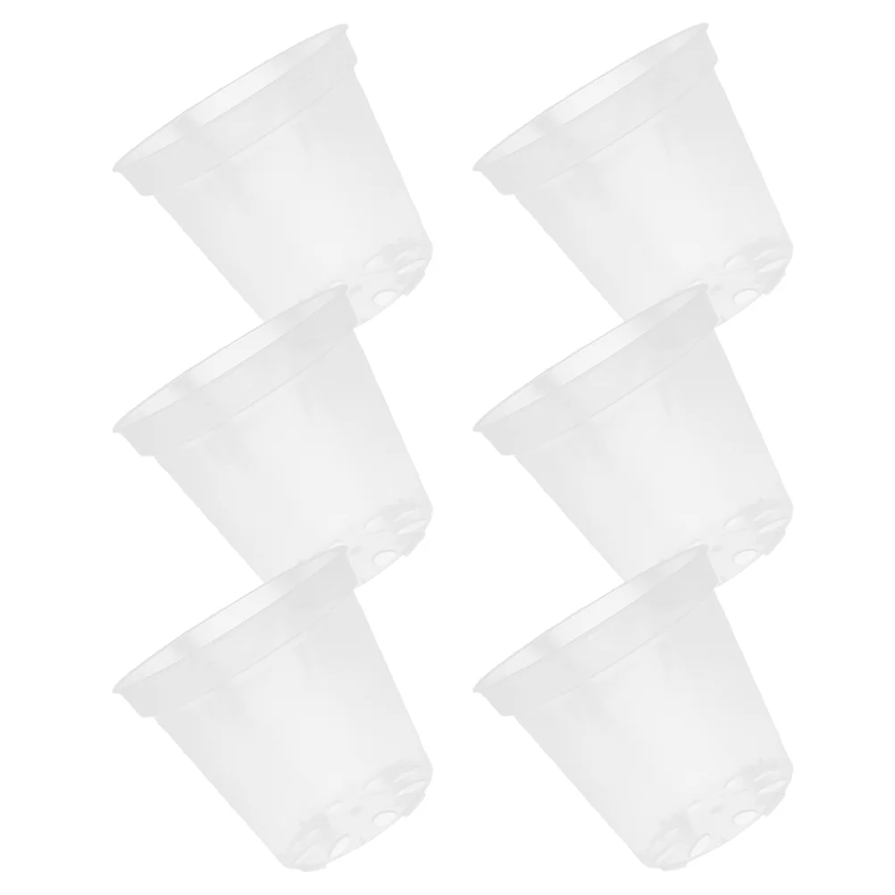

6 Pcs Orchid Transparent Flower Pot Indoor Pots Plastic Decorative Containers