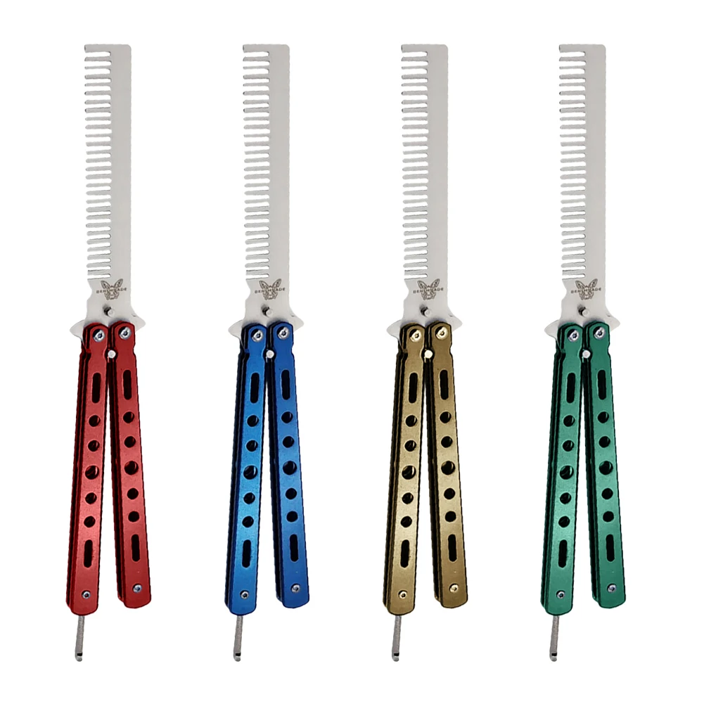 

Foldable Comb Practice Training Butterfly Knife Brushes Hairdressing Tool