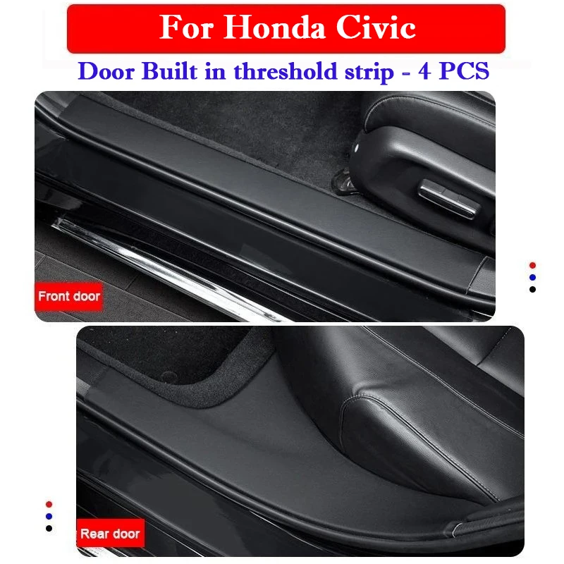 

Для Honda Civic 9/10/11-го поколения 2011-2025 автомобильные защитные наклейки на порог, дверь багажника, устойчивые к царапинам, ударопрочные наклейки