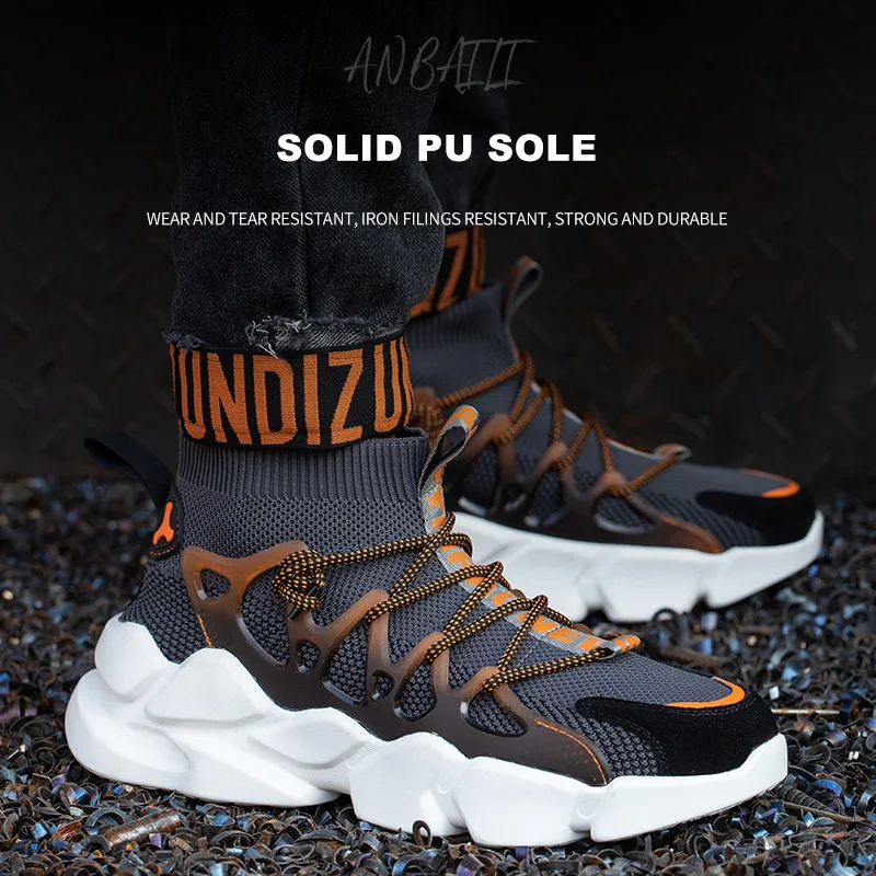 

Men's Women's Safety Shoes Steel Toe Work Sneakers Breathable Lightweight Construction Footwear