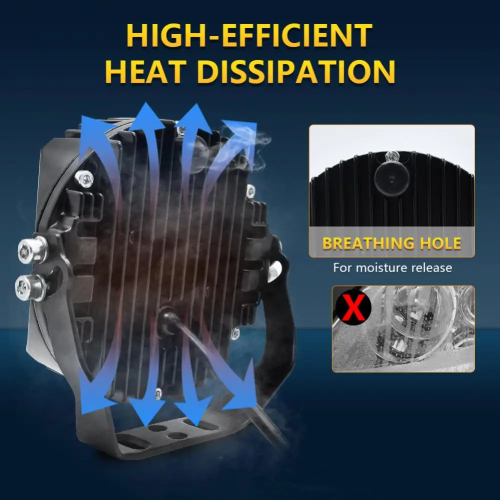 

2шт 5/7 дюймов светодиодный фары DRL Hi/Lo луч 50 Вт 5000LM 5 ''9 светодиодов для Wrangler внедорожный джип Лада Нива 4х4 УАЗ 12В 24В