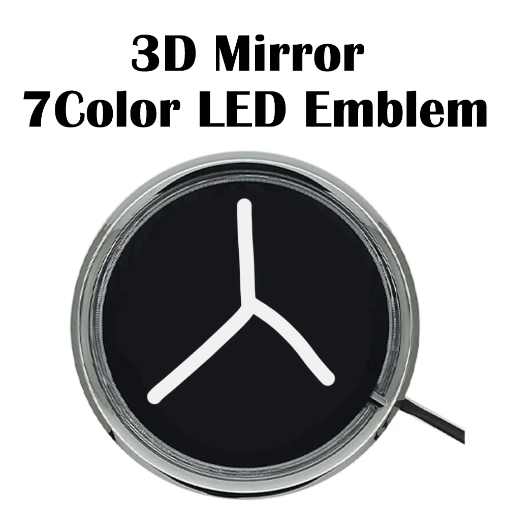 

7color app Front Grilled Emblem LED Light Logo For W166 W176 W204 W207 W212 W218 W245 W463 C E ML GLA CLA CLS Class 2013-2019