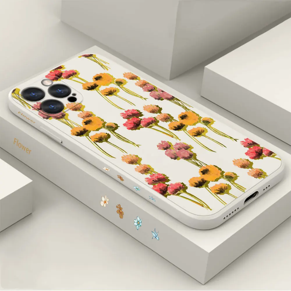 

Retro Flowers Phone Case For Apple iPhone 14 13 12 11 Pro Max Mini 8 7 6 6S SE X XS XR Plus Cases Cover Fundas Cqoues Shell Capa