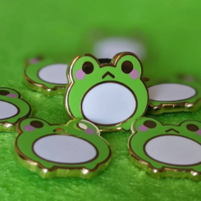 

Kawaii Tiny Frog Hard Enamel Pin Pink/ Green Frogs Lapel Pins Animal Badge Brooch for Jewerly Accessory
