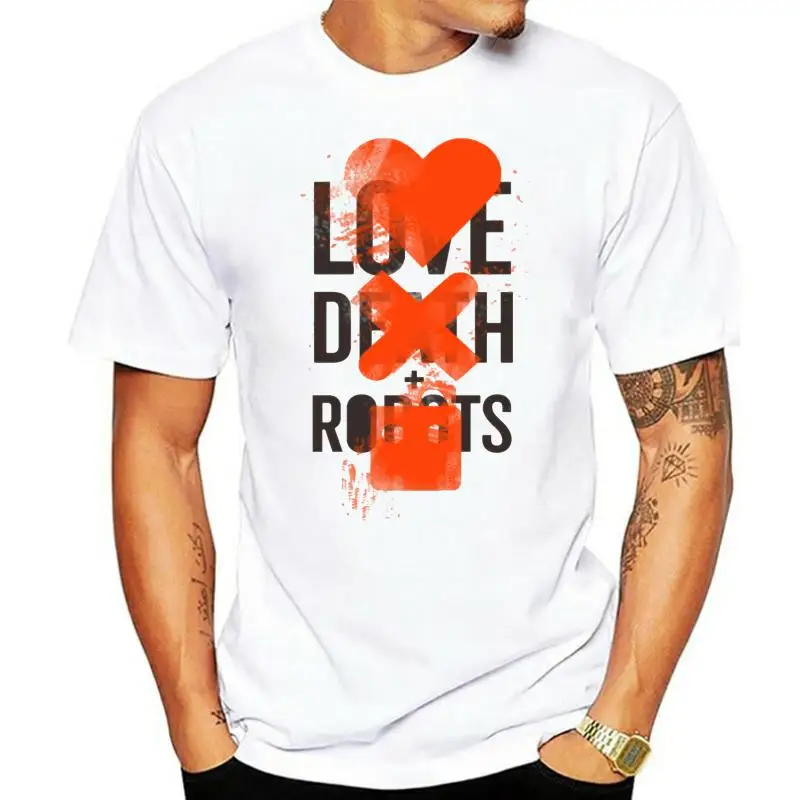 

Cartoon Love Death & Robots T shirt Creative Solid Color Graphic Tee shirt For Men Tee Tops Casual Pictures