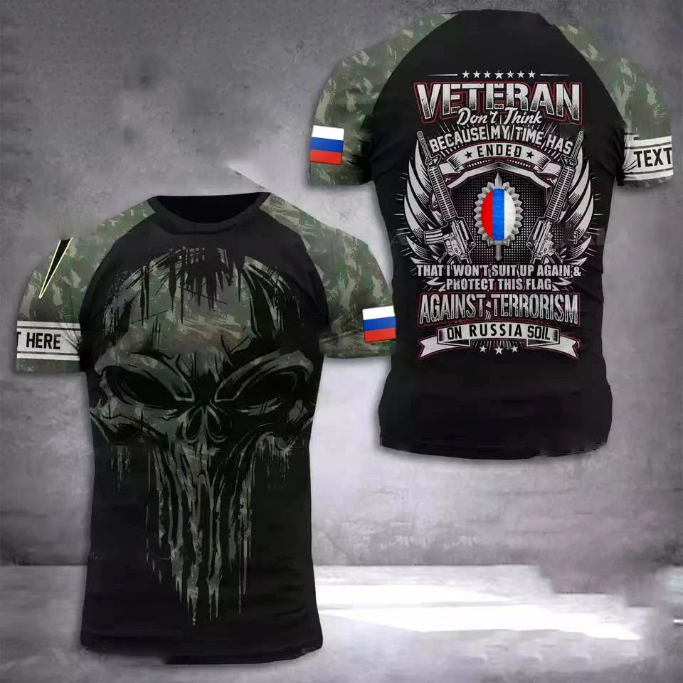 

Russian Flag Soldier Luxury T-shirt 2022 3d Print Soldier Men's Clothing Top Sports Fitness Retro Streetwear T Shirt For Men