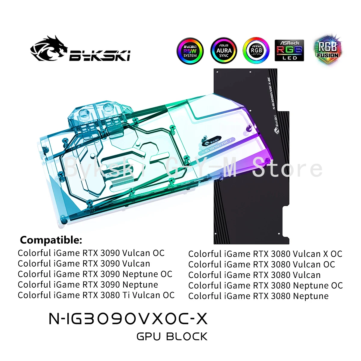 

Bykski Water Block use for Colorful iGame RTX 3080 Vulcan X OC/3080 Vulcan OC 10G/3080 Neptune OC 10G/VGA Cooler N-IG3090VXOC-X