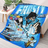 frosty flakes throws blankets collage flannel ultra soft warm picnic blanket bedspread on the bed