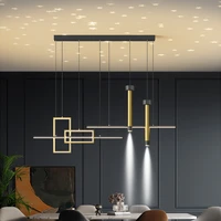 dining room pendant lamps creative personality modern minimalist long dining table light luxury starry led hanging lights 2365