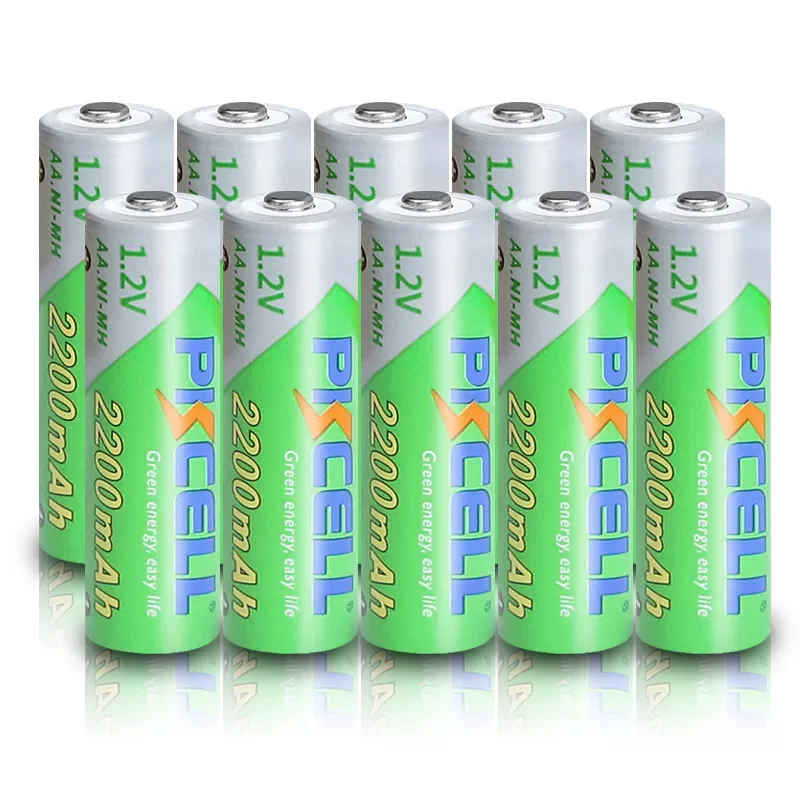 

NEW2023 10PCS PKCELL AA 2200MAH battery 1.2V NIMH aa Rechargeable Batteries 2A precharge LSD Batteries Ni-MH for Camera toys