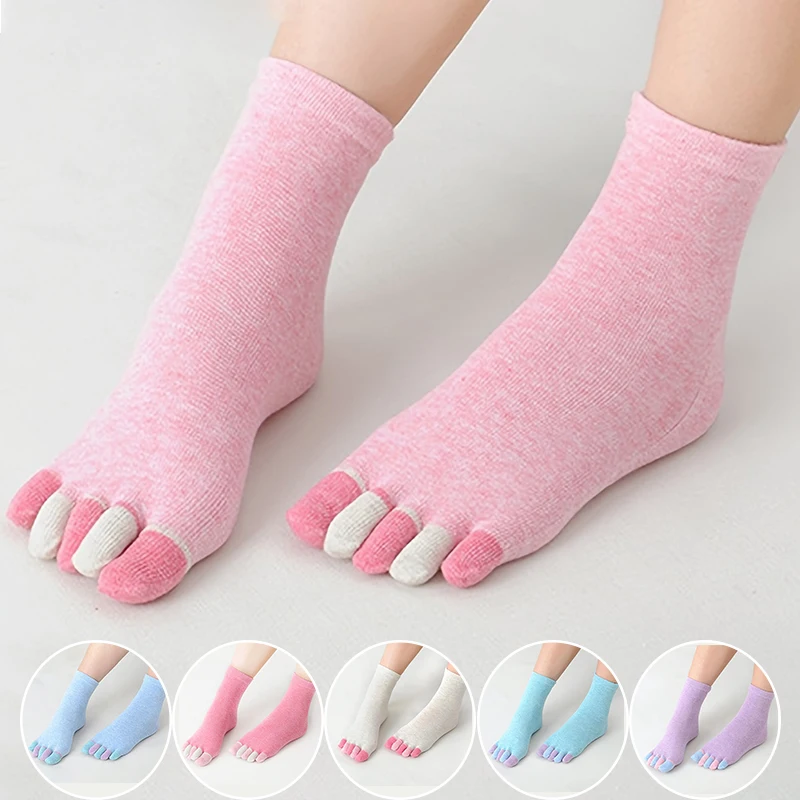1pairs Women Toe Socks Fashion Breathable Sports Running Short Ankle Crew Sock Candy Colors Cute High Quality Comfortable Sox