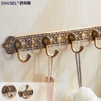 punch free antique clothes hook european style row hook retro hook clothes living room wall hanging bathroom closet door