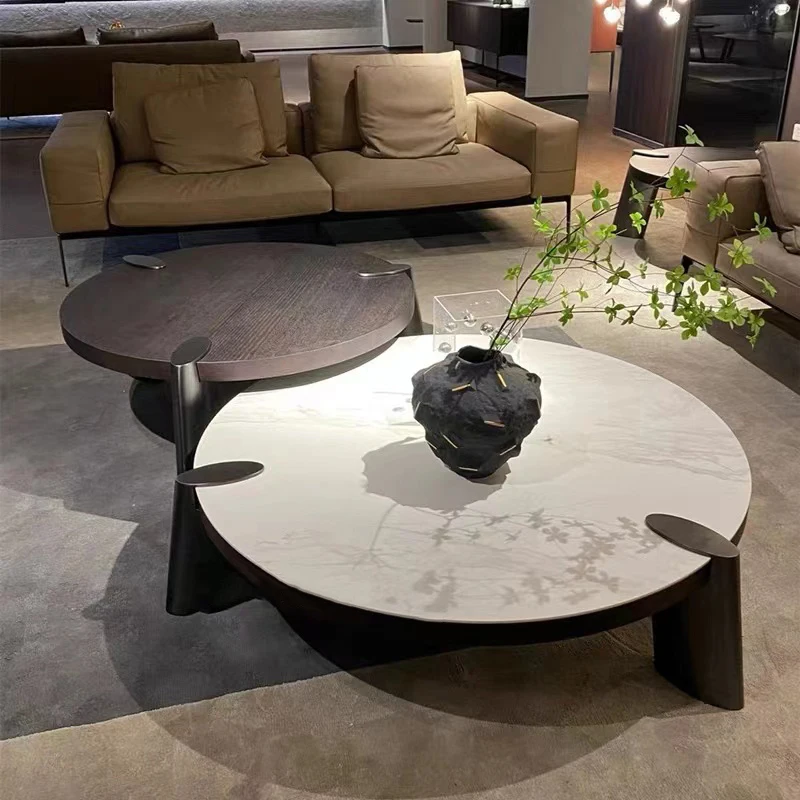 

Round Marble Coffee Table Service Low Modern Dressing Coffee Table for Living Room Luxury Muebles Para El Hogar Home Furniture