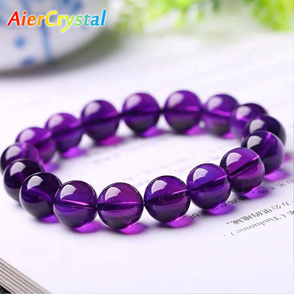 

7-12mm Natural Crystal Amethysts Bracelet Purple Crystal Dream Amethyst Reiki Gem Stone Beads Bracelets Women Fashion Jewelry