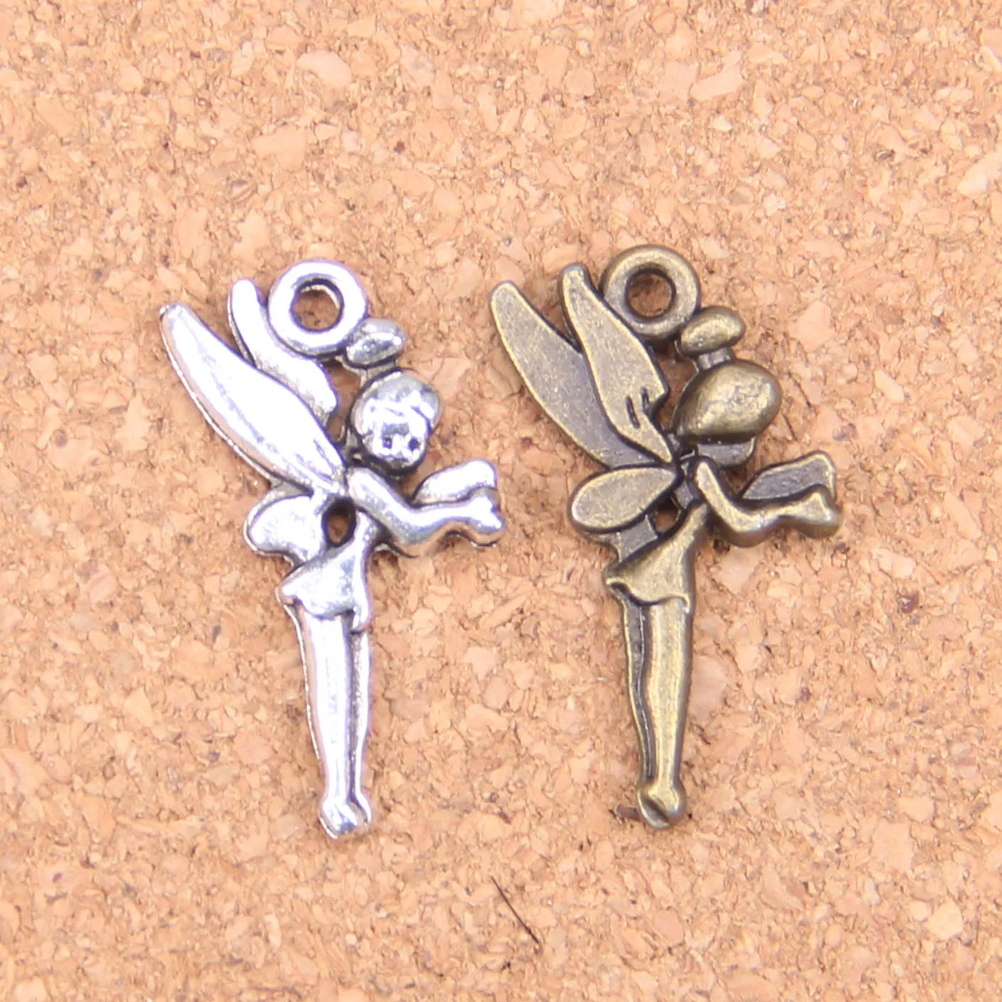 

72pcs Charms angel fairy 25x15mm Antique Pendants,Vintage Tibetan Silver Jewelry,DIY for bracelet necklace