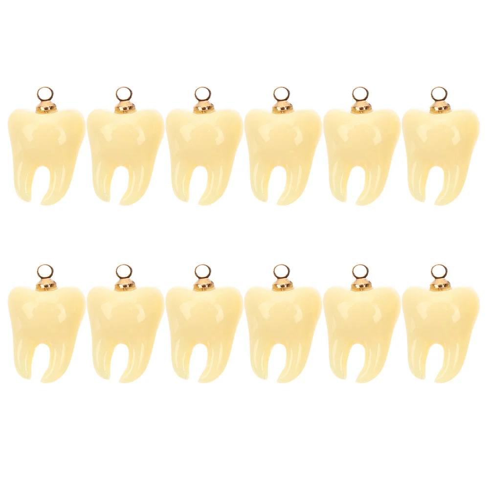 

12 Pcs An Fittings Resin Small Charms Fake Ornaments DIY Accessories Teeth Pendants Necklace Making Mini Jewelry